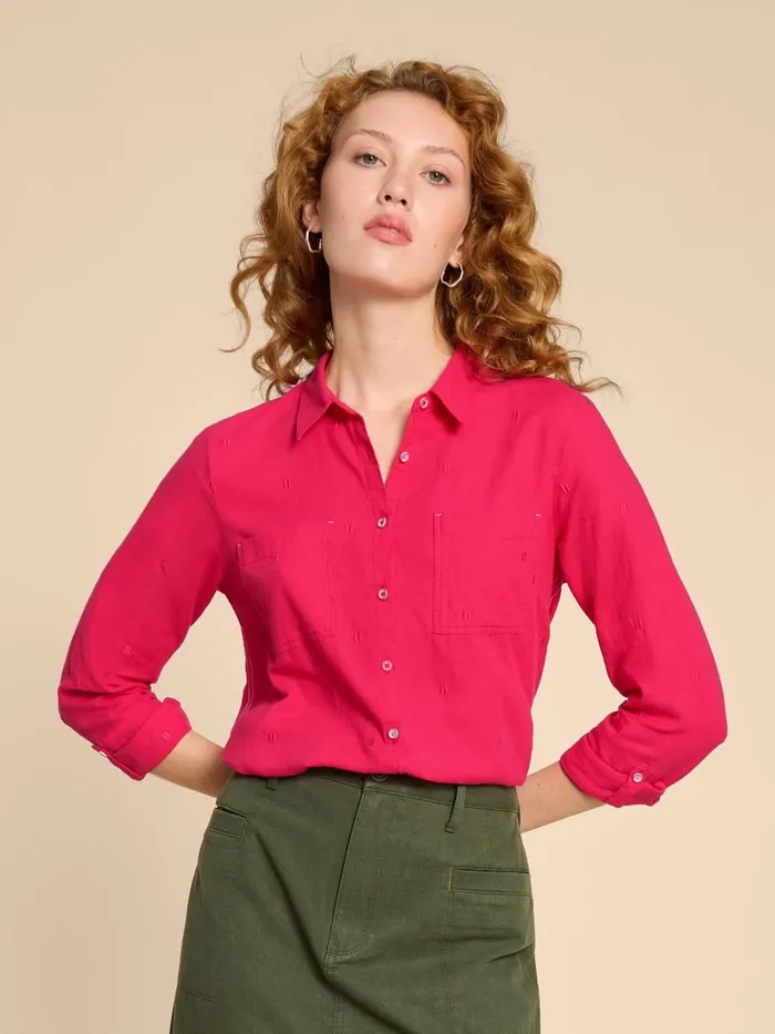 Women SHIRTS and BLOUSES White Stuff Sophie Organic Cotton Shirt Dark Pink Women SHIRTS and BLOUSES White Stuff Sophie Organic Cotton Shirt Dark Pink