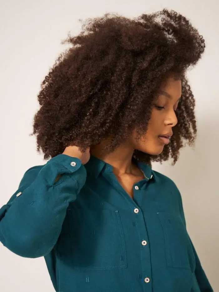 Women SHIRTS and BLOUSES White Stuff Sophie Organic Cotton Shirt Dk Teal
