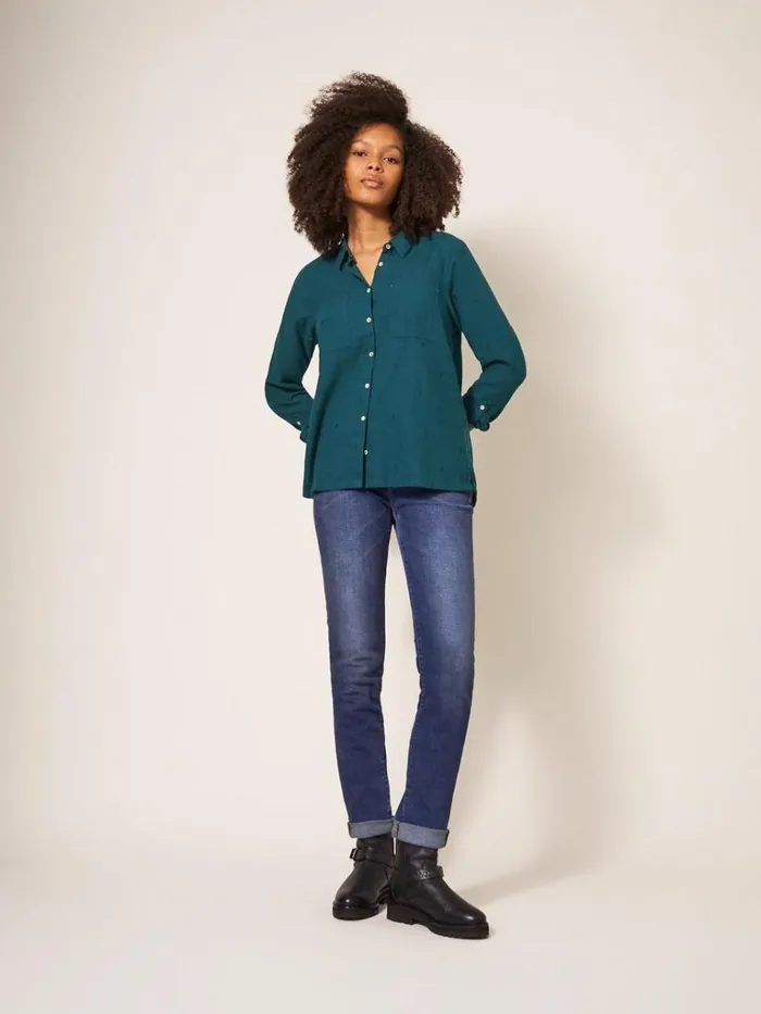 Women SHIRTS and BLOUSES White Stuff Sophie Organic Cotton Shirt Dk Teal Women SHIRTS and BLOUSES White Stuff Sophie Organic Cotton Shirt Dk Teal