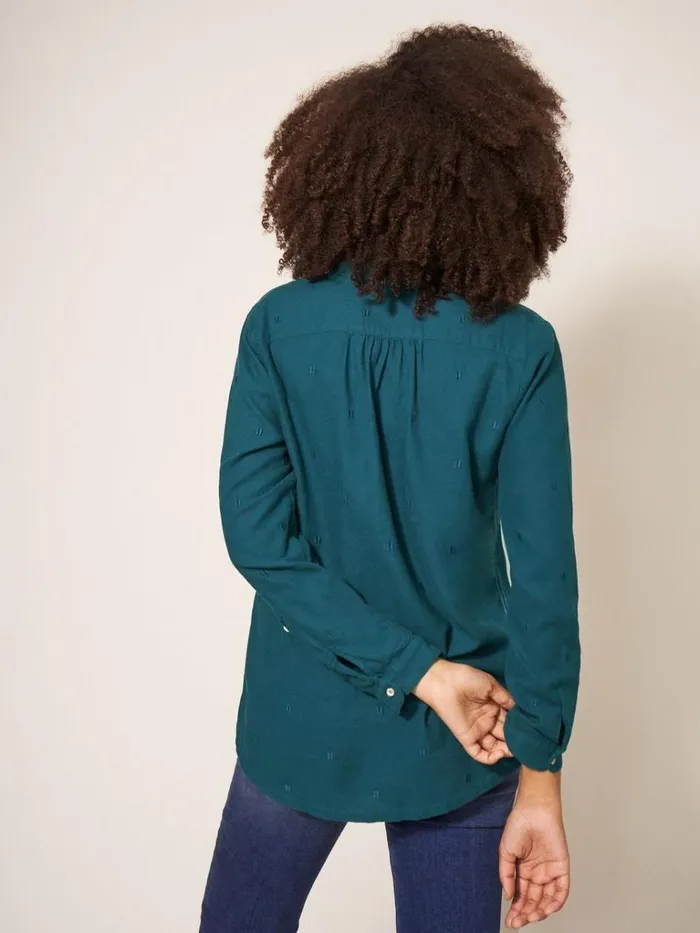 Women SHIRTS and BLOUSES White Stuff Sophie Organic Cotton Shirt Dk Teal Women SHIRTS and BLOUSES White Stuff Sophie Organic Cotton Shirt Dk Teal