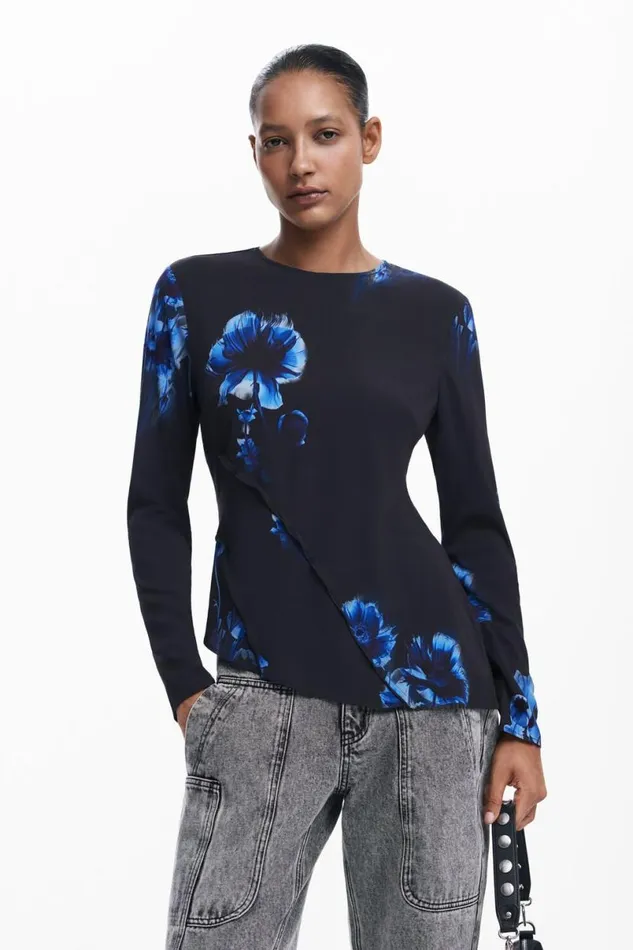 Women Shirts And Blouses Desigual Asymmetric Tshirt