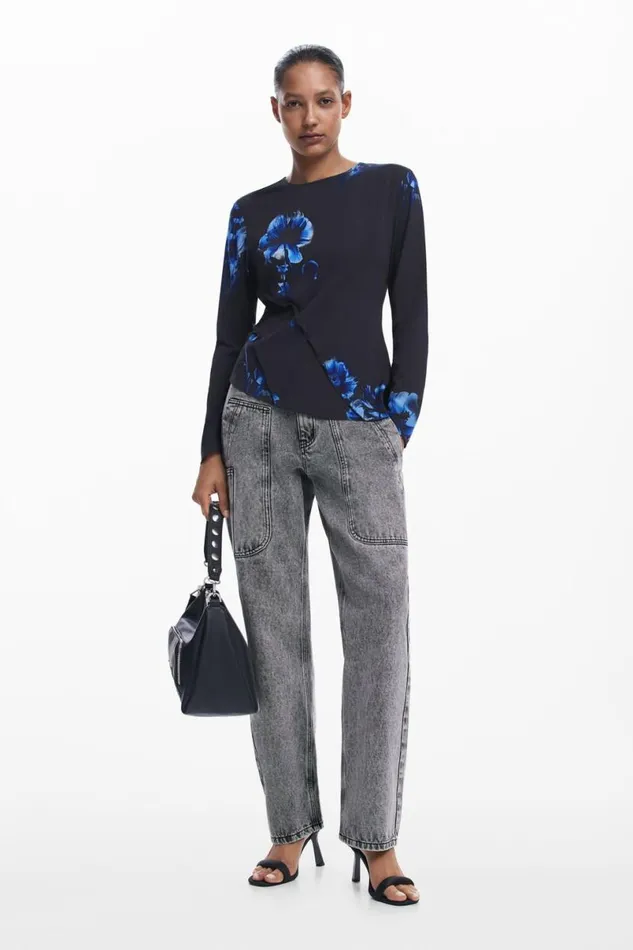 Women Shirts And Blouses Desigual Asymmetric Tshirt