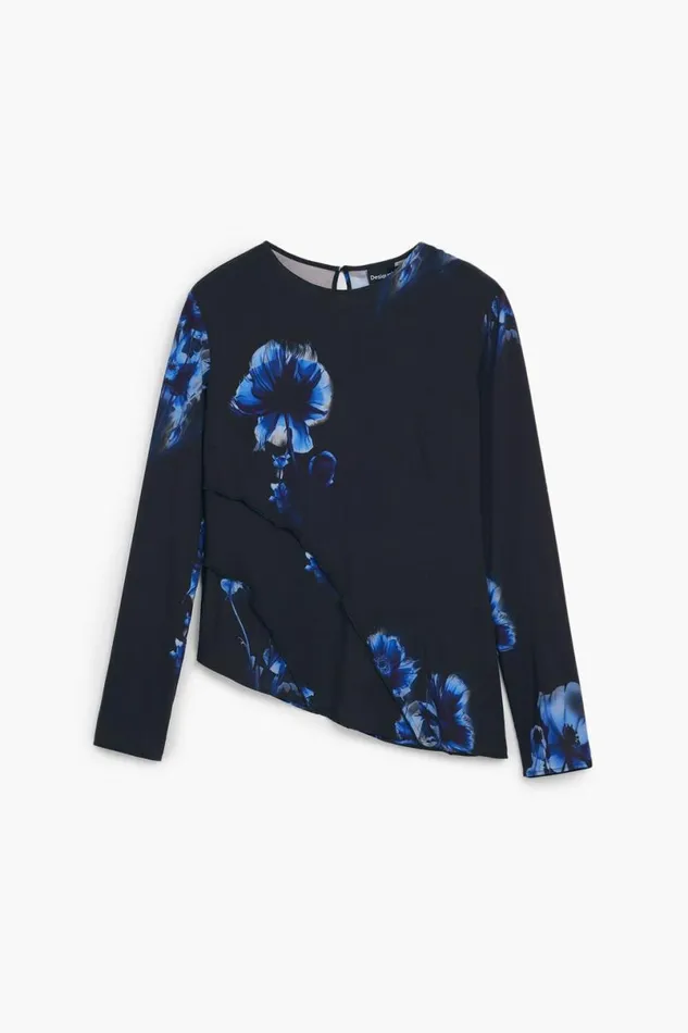 Women Shirts And Blouses Desigual Asymmetric Tshirt