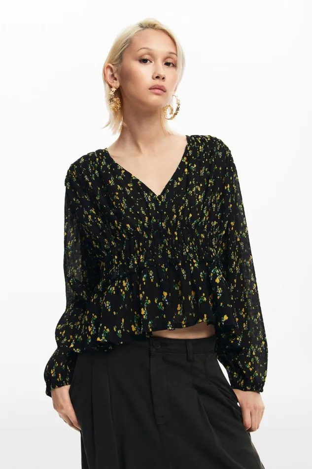 Women Shirts And Blouses Desigual Floral Print Blouse