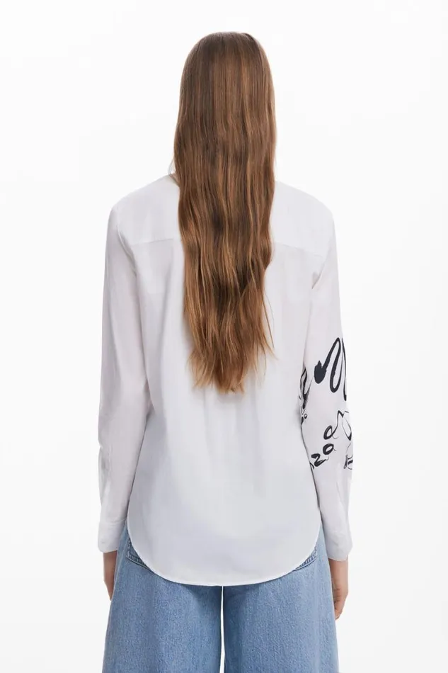 Women Shirts And Blouses Desigual Ink Letter Shirt