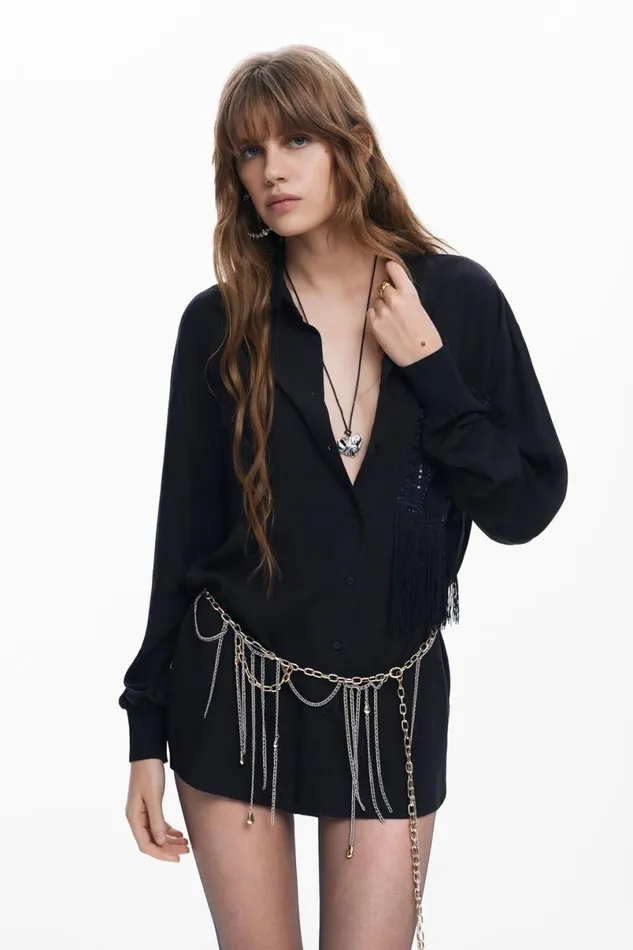 Women Shirts And Blouses Desigual Shirt With Pocket Detail