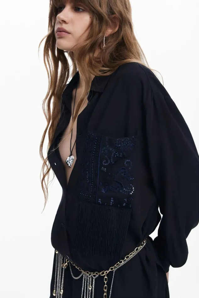 Women Shirts And Blouses Desigual Shirt With Pocket Detail