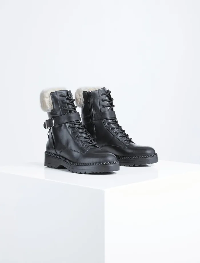 Women Shoes BCBG Helina Combat Boot Black