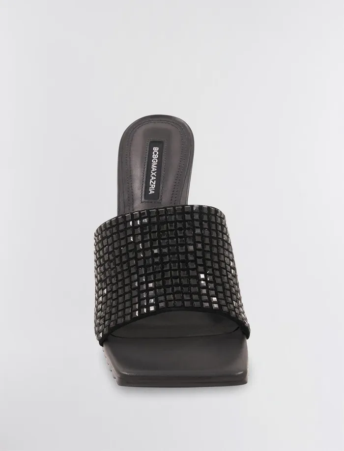Women Shoes BCBG Porsha Slide Heel Black Sequins