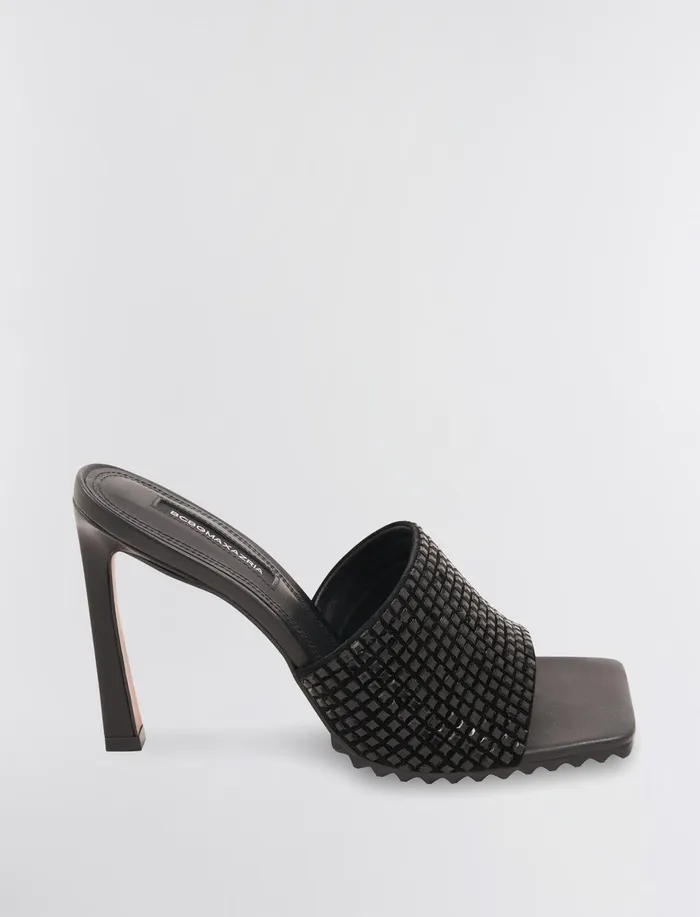 Women Shoes BCBG Porsha Slide Heel Black Sequins
