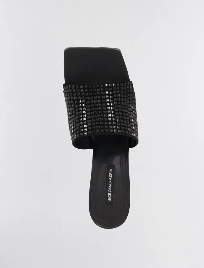 Women Shoes BCBG Porsha Slide Heel Black Sequins