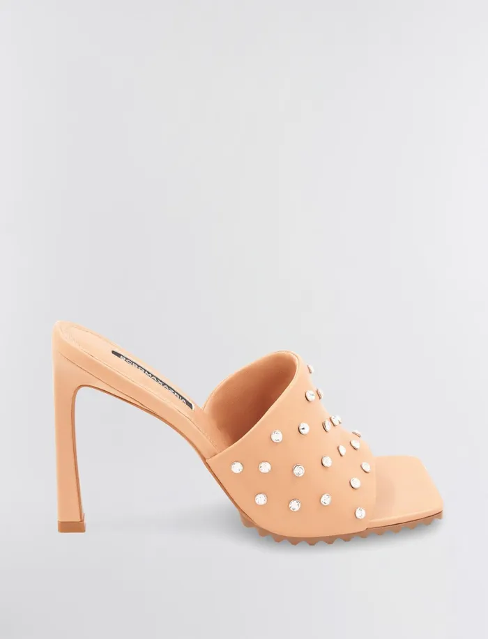 Women Shoes BCBG Porsha Slide Heel Palomino Leather