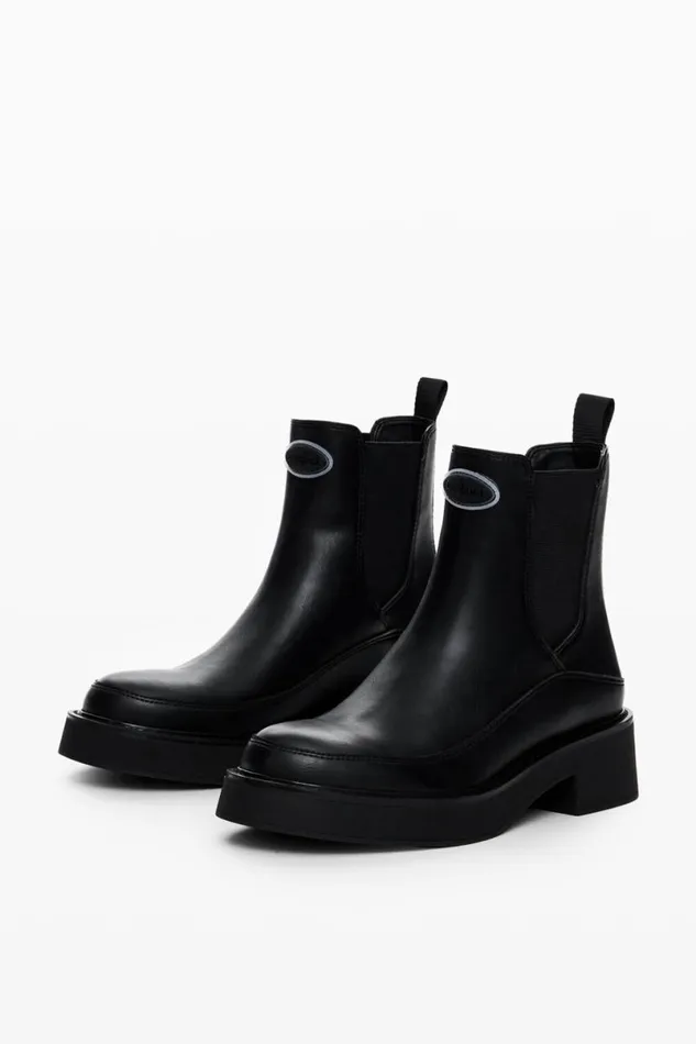 Women Shoes Desigual Faux Leather Ankle Boot