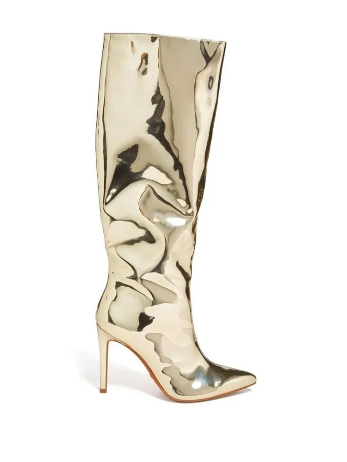 Women Shoes Marciano Brandy KneeHigh Boot Gold2