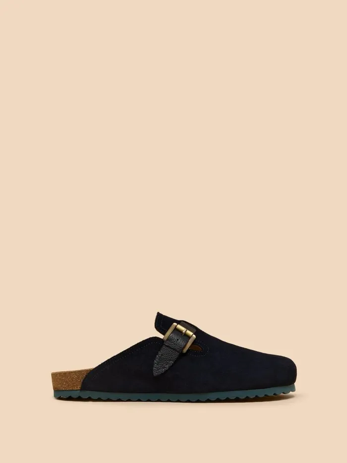 Women SHOES White Stuff Myrtle Suede Slip On Mule Dark Navy