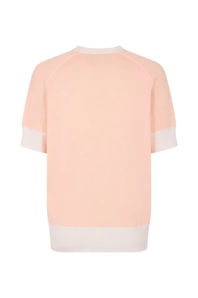 Women Shortsleeve Pin Sweater Peach Beige Sonia Rykiel Sweaters