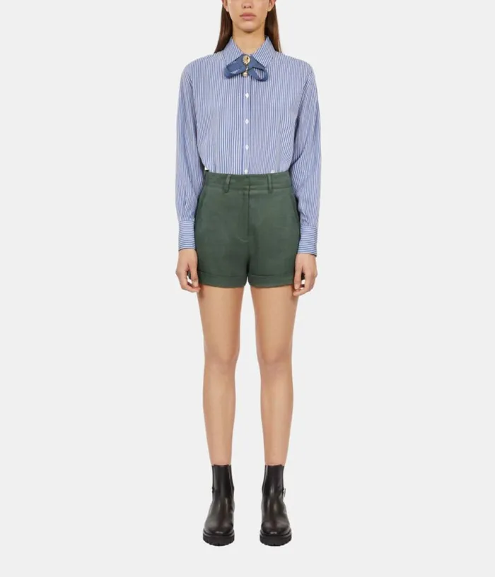 Women Skirts and Shorts THE KOOPLES Khaki Suit Shorts