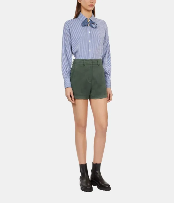 Women Skirts and Shorts THE KOOPLES Khaki Suit Shorts