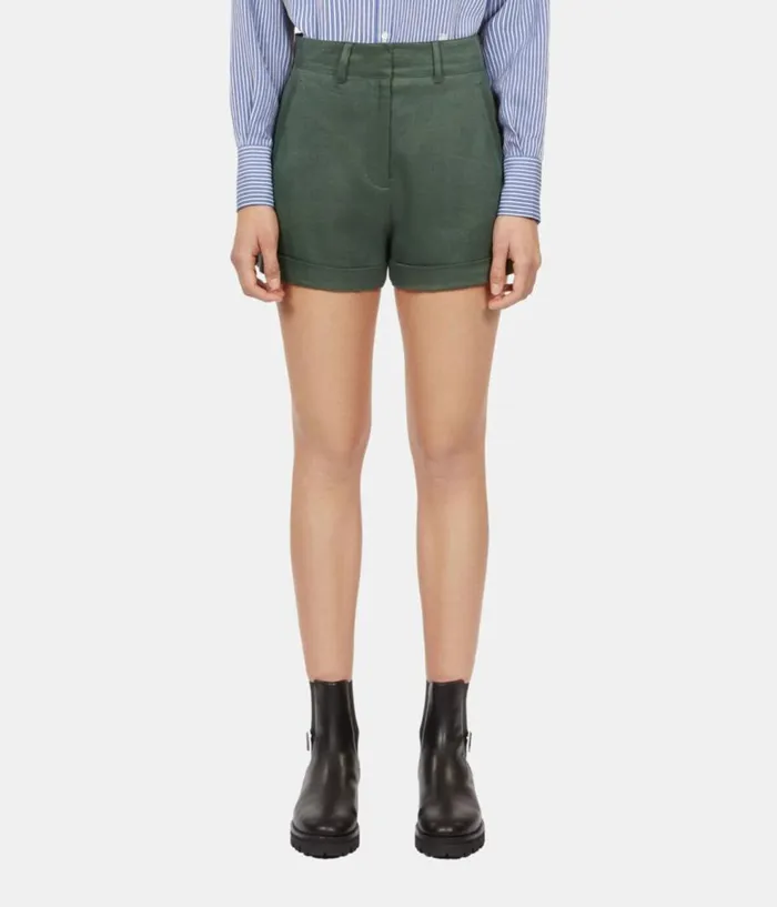 Women Skirts and Shorts THE KOOPLES Khaki Suit Shorts