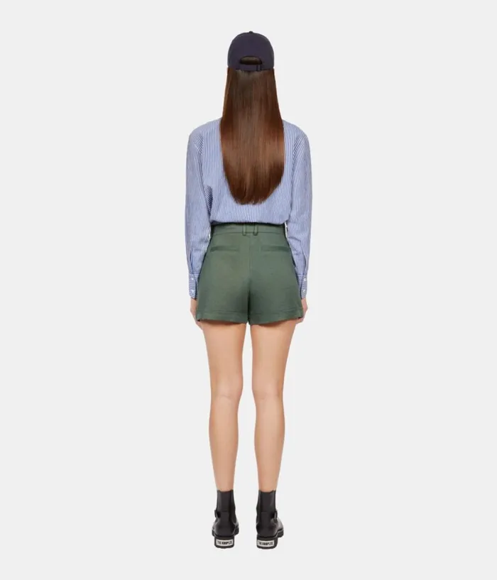 Women Skirts and Shorts THE KOOPLES Khaki Suit Shorts