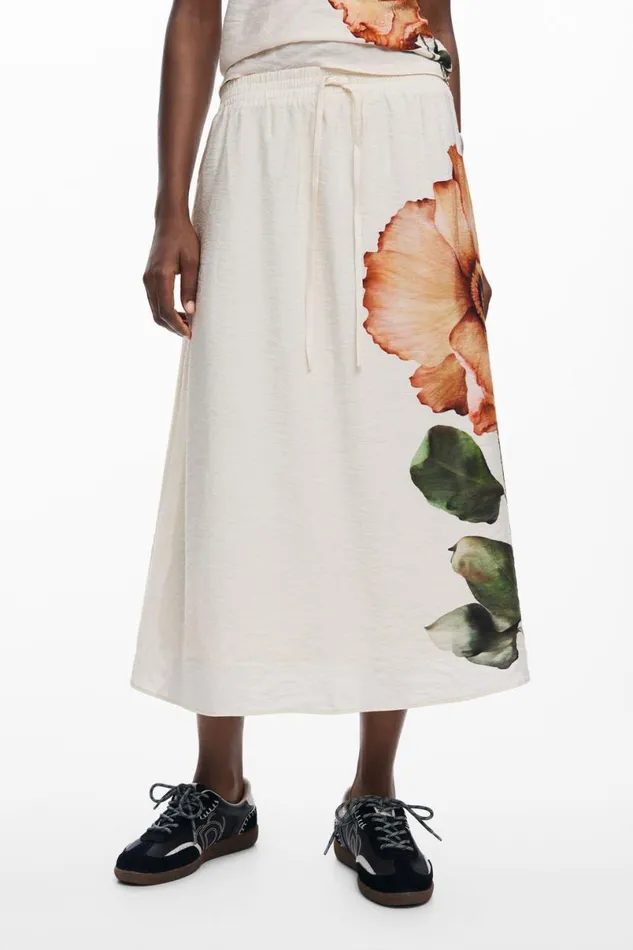 Women Skirts Desigual Floral Midi Skirt