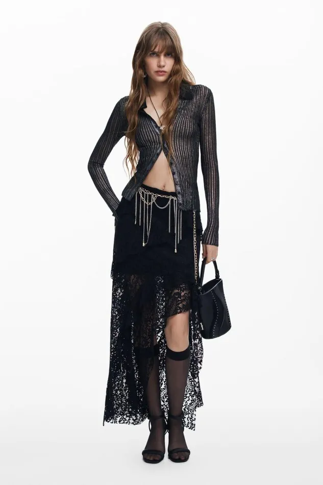 Women Skirts Desigual Lace Pencil Skirt