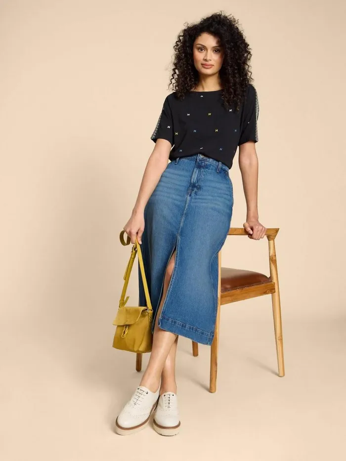 Women SKIRTS White Stuff Allie Denim Midi Skirt Light Denim