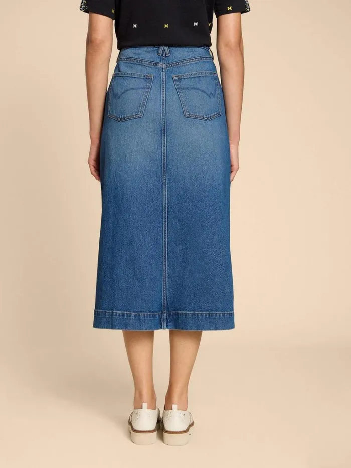 Women SKIRTS White Stuff Allie Denim Midi Skirt Light Denim Women SKIRTS White Stuff Allie Denim Midi Skirt Light Denim