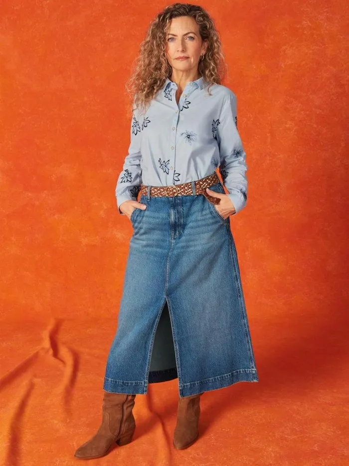 Women SKIRTS White Stuff Allie Denim Midi Skirt Light Denim Women SKIRTS White Stuff Allie Denim Midi Skirt Light Denim