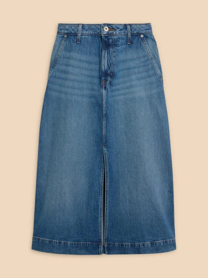 Women SKIRTS White Stuff Allie Denim Midi Skirt Light Denim Women SKIRTS White Stuff Allie Denim Midi Skirt Light Denim