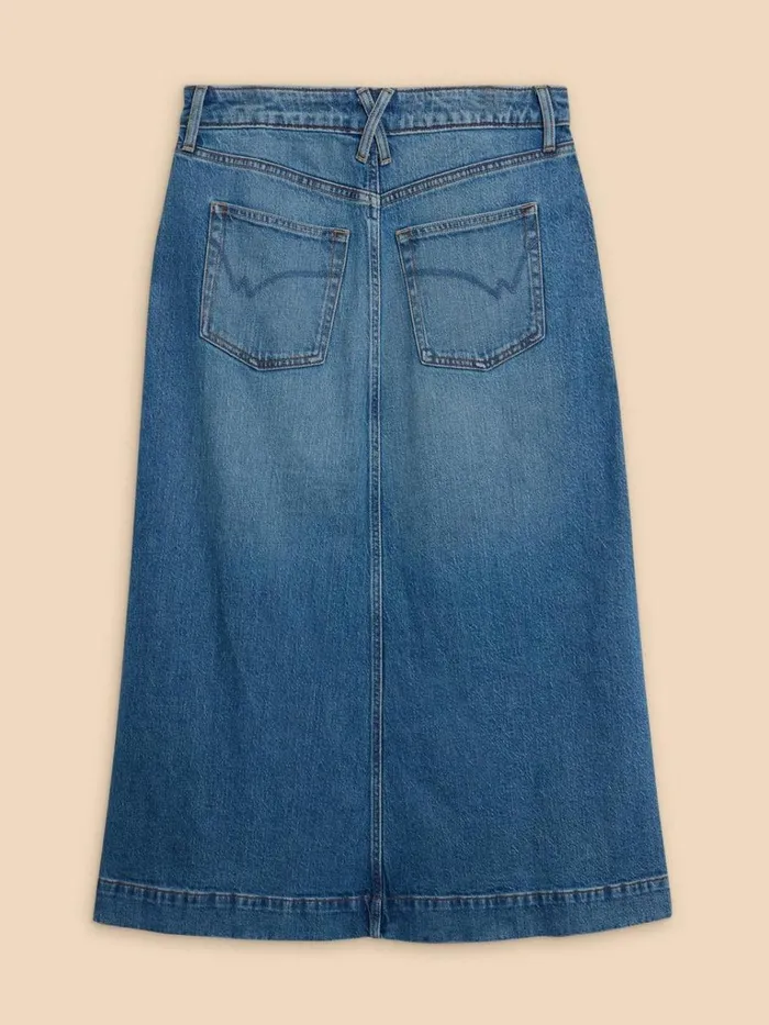 Women SKIRTS White Stuff Allie Denim Midi Skirt Light Denim Women SKIRTS White Stuff Allie Denim Midi Skirt Light Denim