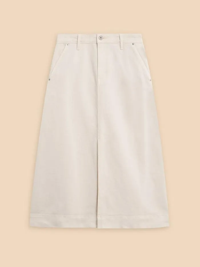 Women SKIRTS White Stuff Allie Denim Midi Skirt Light Natural Women SKIRTS White Stuff Allie Denim Midi Skirt Light Natural