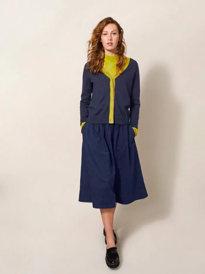 Women SKIRTS White Stuff Charlotte Cord Midi Skirt Dark Navy