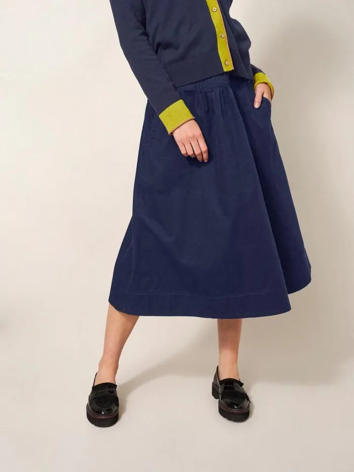 Women SKIRTS White Stuff Charlotte Cord Midi Skirt Dark Navy Women SKIRTS White Stuff Charlotte Cord Midi Skirt Dark Navy