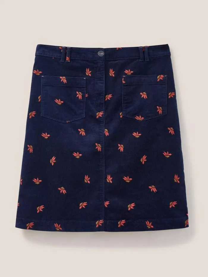 Women SKIRTS White Stuff Melody Embroidered Cord Skirt Navy Multi Women SKIRTS White Stuff Melody Embroidered Cord Skirt Navy Multi