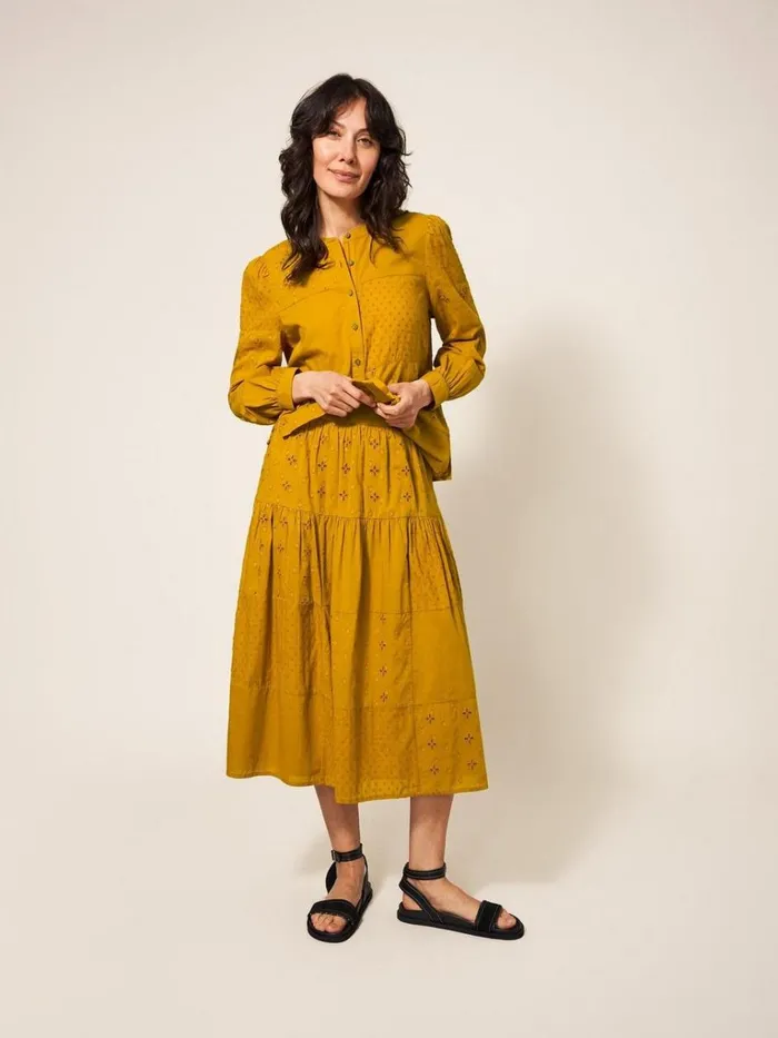 Women SKIRTS White Stuff Patchwork Broderie Midi Skirt Mid Tan Women SKIRTS White Stuff Patchwork Broderie Midi Skirt Mid Tan