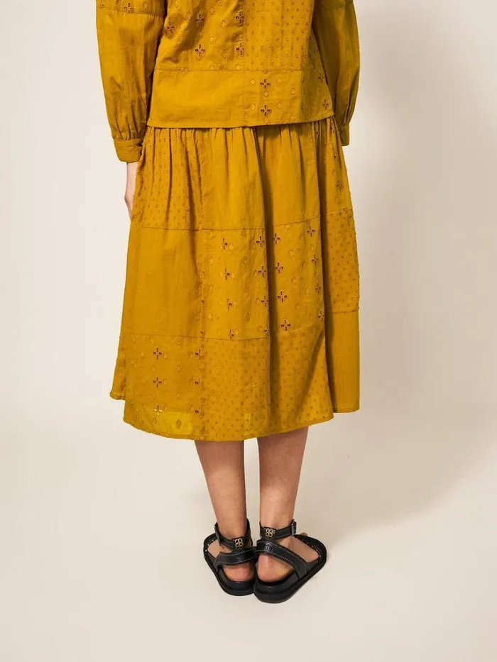 Women SKIRTS White Stuff Patchwork Broderie Midi Skirt Mid Tan Women SKIRTS White Stuff Patchwork Broderie Midi Skirt Mid Tan