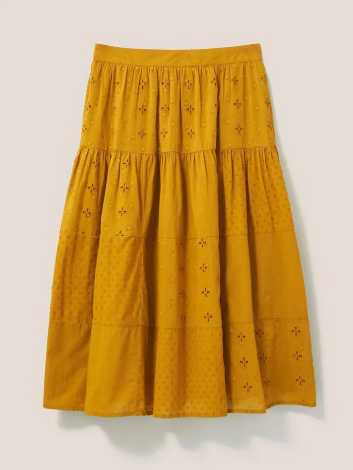 Women SKIRTS White Stuff Patchwork Broderie Midi Skirt Mid Tan Women SKIRTS White Stuff Patchwork Broderie Midi Skirt Mid Tan