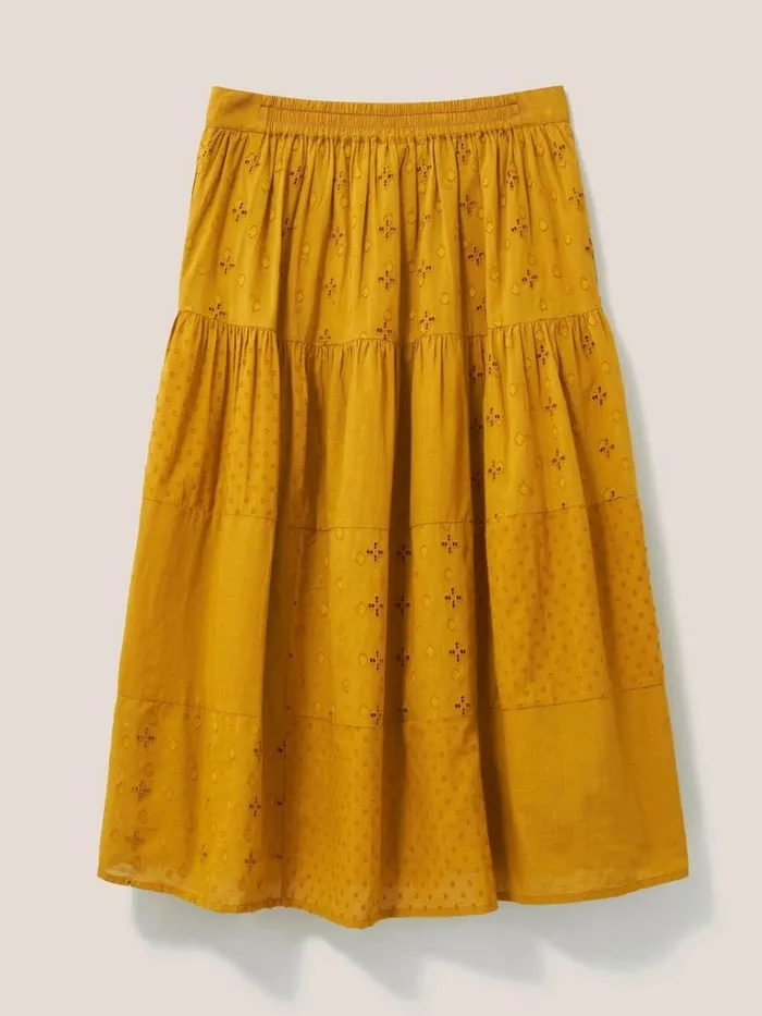 Women SKIRTS White Stuff Patchwork Broderie Midi Skirt Mid Tan Women SKIRTS White Stuff Patchwork Broderie Midi Skirt Mid Tan
