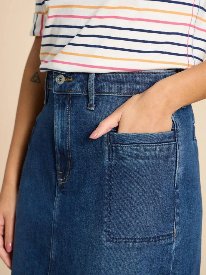 Women SKIRTS White Stuff Penny Denim Midi Skirt Mid Denim