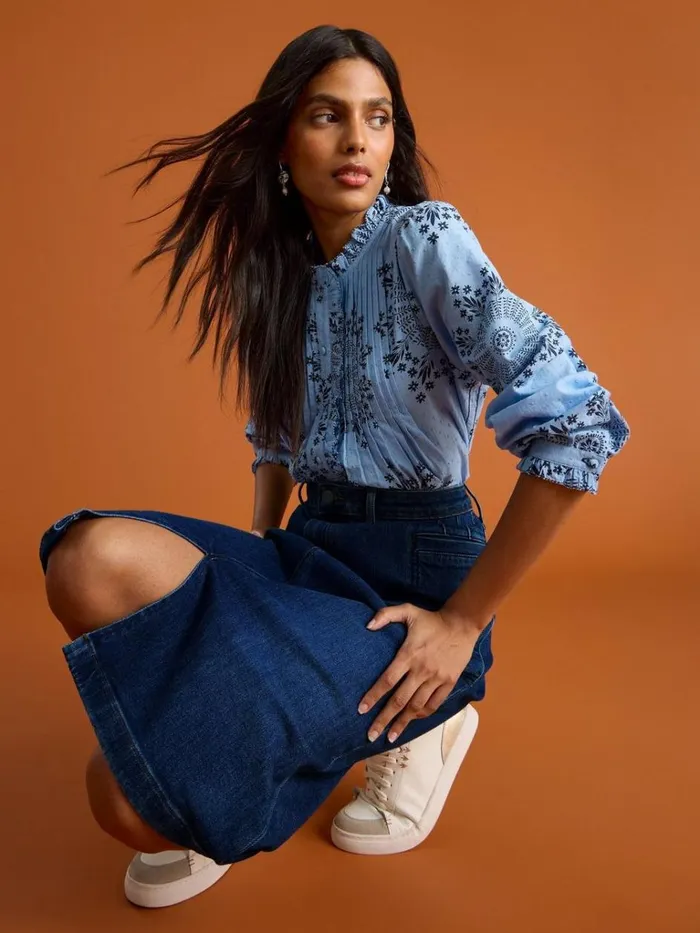 Women SKIRTS White Stuff Penny Denim Midi Skirt Mid Denim