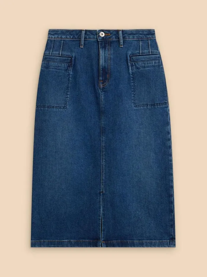 Women SKIRTS White Stuff Penny Denim Midi Skirt Mid Denim