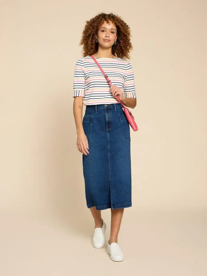 Women SKIRTS White Stuff Penny Denim Midi Skirt Mid Denim