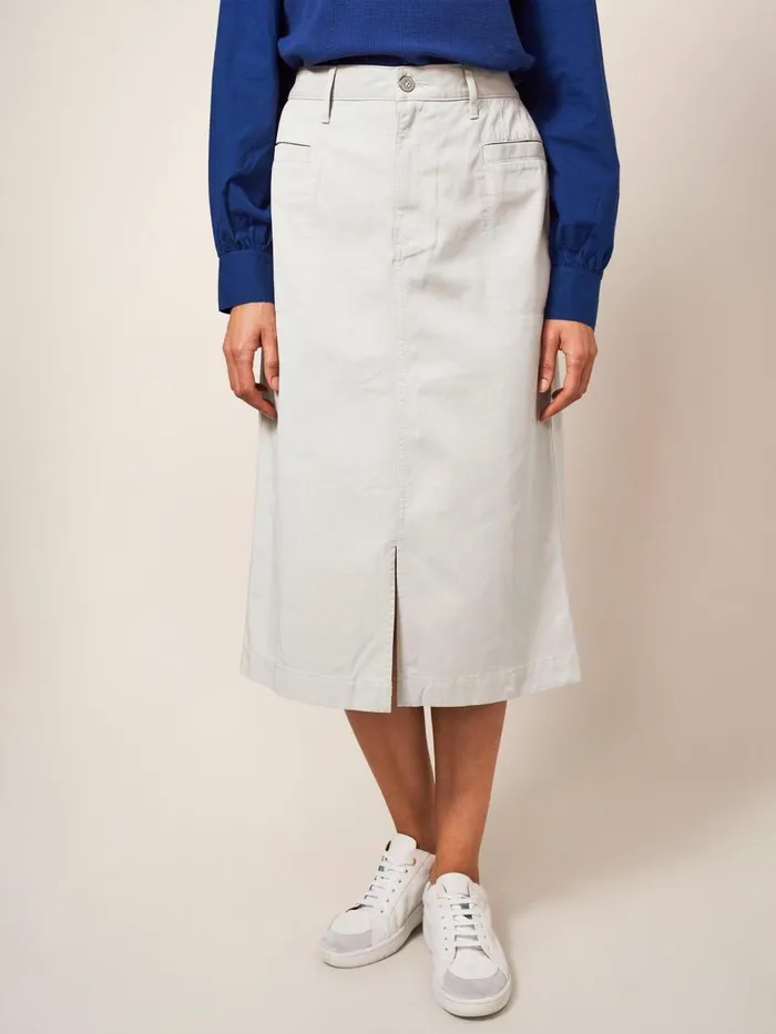 Women SKIRTS White Stuff Penny Midi Skirt Mid Grey Women SKIRTS White Stuff Penny Midi Skirt Mid Grey