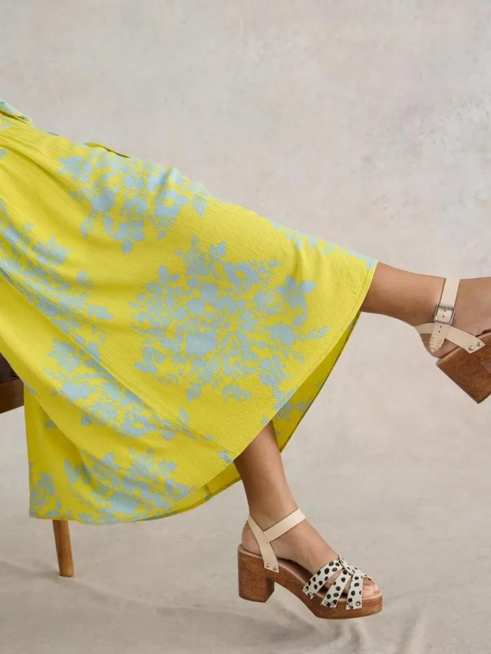 Women SKIRTS White Stuff Seema Eco Vero Midi Skirt Yellow Print