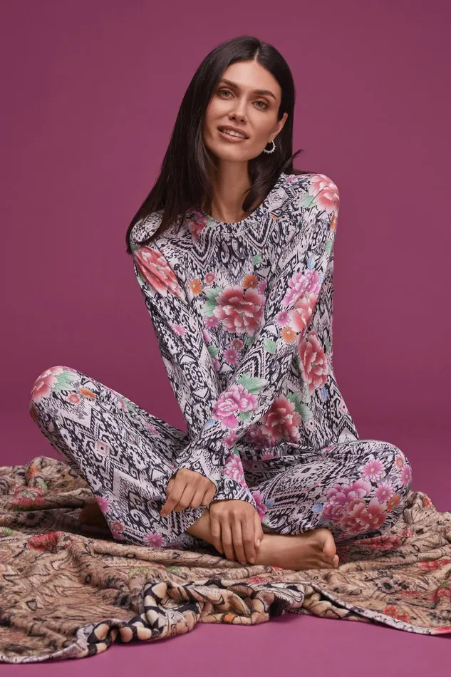 Women Sleepwear Johnny Was THE RAGLAN PJ SET Azzie Flower