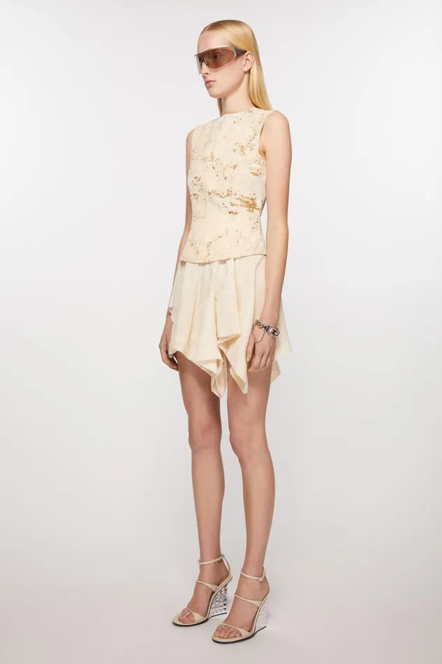 Women Sleeveless Dress Print Ecru Beige Acne Studios Dresses