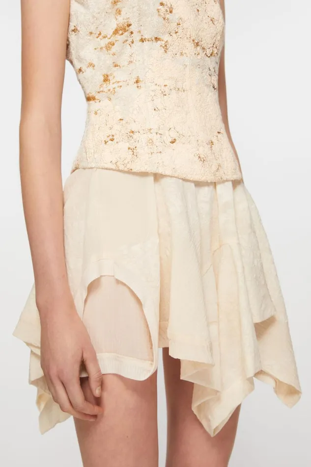 Women Sleeveless Dress Print Ecru Beige Acne Studios Dresses