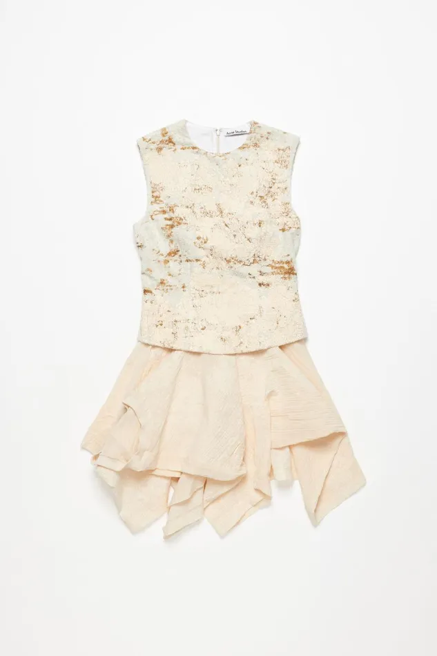 Women Sleeveless Dress Print Ecru Beige Acne Studios Dresses
