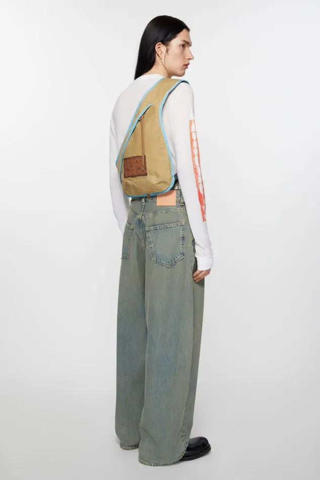Women Sling Backpack Beigeblue Acne Studios Bags
